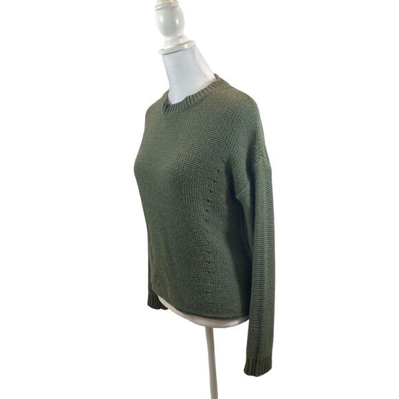 Don’t Ask Why Green Distressed Back Crew Neck Sweater Size‎ Small - Picture 8 of 12